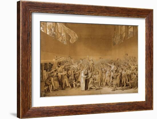 Study for the Tennis Court Oath, June 20, 1789-Jacques Louis David-Framed Art Print