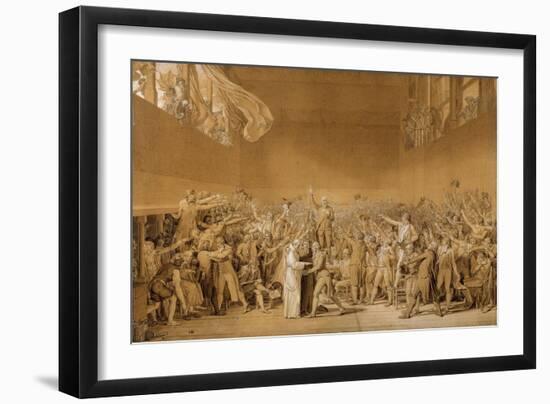 Study for the Tennis Court Oath, June 20, 1789-Jacques Louis David-Framed Art Print