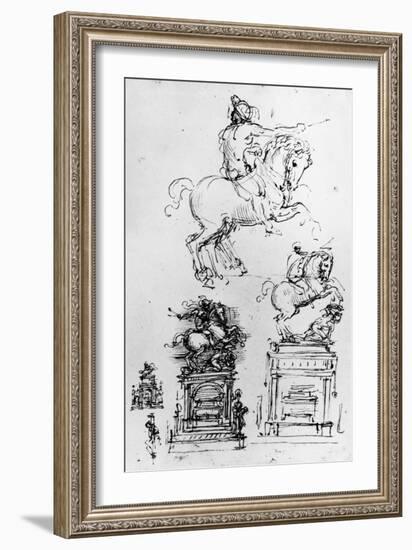 Study for the Trivulzio Monument by Leonardo da Vinci-Bettmann-Framed Giclee Print