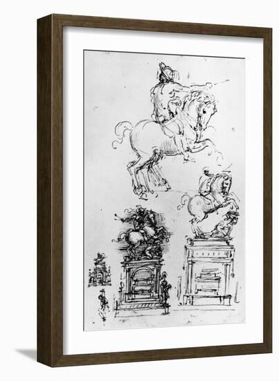 Study for the Trivulzio Monument by Leonardo da Vinci-Bettmann-Framed Giclee Print