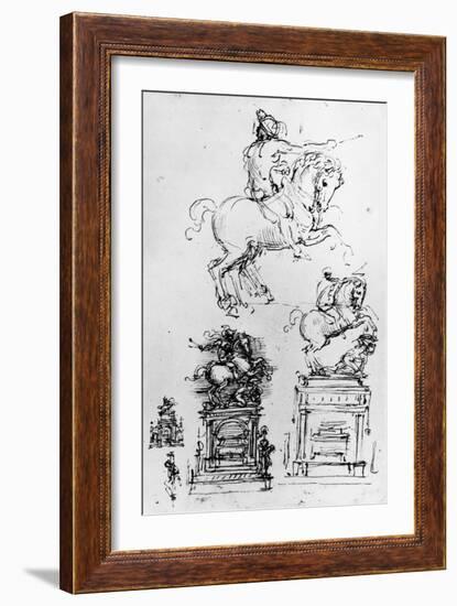 Study for the Trivulzio Monument by Leonardo da Vinci-Bettmann-Framed Giclee Print