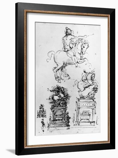 Study for the Trivulzio Monument by Leonardo da Vinci-Bettmann-Framed Giclee Print