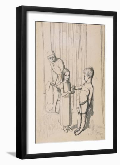 Study for 'The Woodman's Daughter', 1849 (Pen and Ink and Wash over Graphite on Wove)-John Everett Millais-Framed Giclee Print