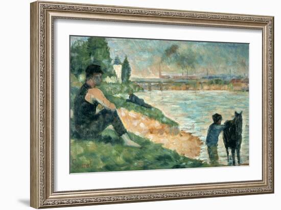 Study for Une Baignade, 1883-Georges Seurat-Framed Giclee Print