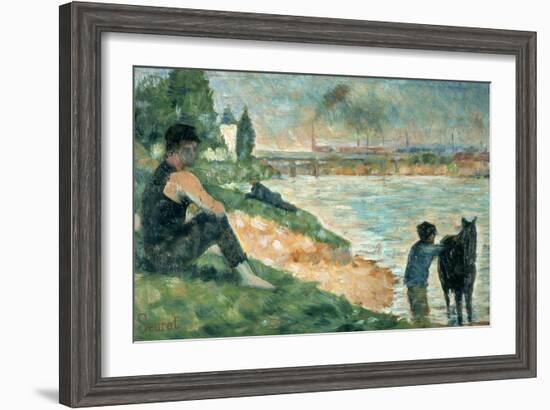 Study for Une Baignade, 1883-Georges Seurat-Framed Giclee Print