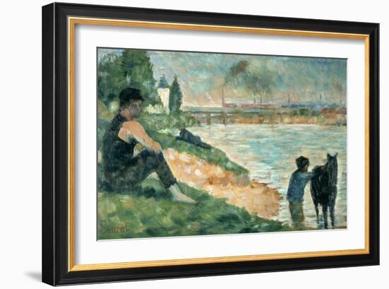 Study for Une Baignade, 1883-Georges Seurat-Framed Giclee Print