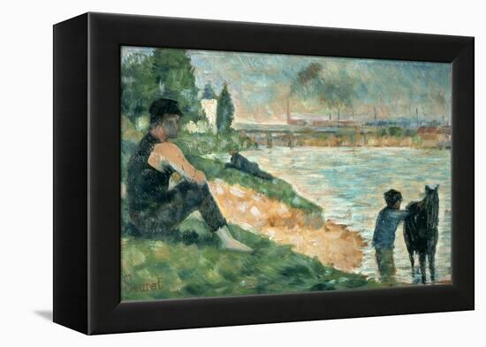 Study for Une Baignade, 1883-Georges Seurat-Framed Premier Image Canvas