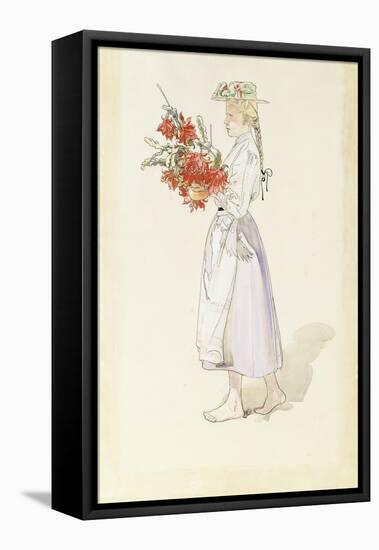 Study for Ute Blaser Sommarvind-Carl Larsson-Framed Premier Image Canvas