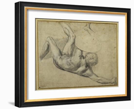 Study for Warrior Fallen in the 'Battle of Constantine', Sala Di Costantino-Giulio Romano-Framed Giclee Print