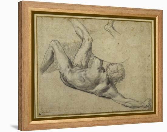 Study for Warrior Fallen in the 'Battle of Constantine', Sala Di Costantino-Giulio Romano-Framed Premier Image Canvas