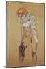 Study for " Woman putting on her stocking", 1894 Essence on board, 61,5 x 44,5 cm.-Henri de Toulouse-Lautrec-Mounted Giclee Print