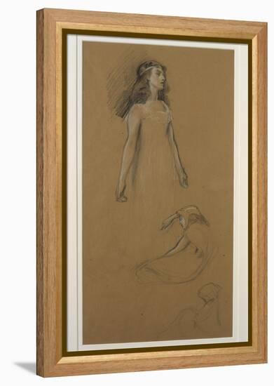 Study for Yseult for 'Tristram and Yseult' (Pencil on Paper)-Herbert James Draper-Framed Premier Image Canvas