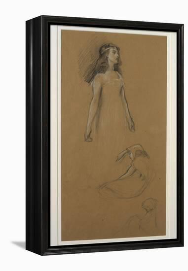 Study for Yseult for 'Tristram and Yseult' (Pencil on Paper)-Herbert James Draper-Framed Premier Image Canvas