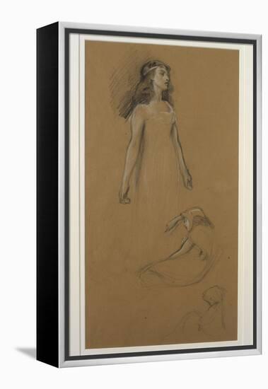 Study for Yseult for 'Tristram and Yseult' (Pencil on Paper)-Herbert James Draper-Framed Premier Image Canvas