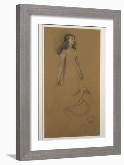 Study for Yseult for 'Tristram and Yseult' (Pencil on Paper)-Herbert James Draper-Framed Giclee Print