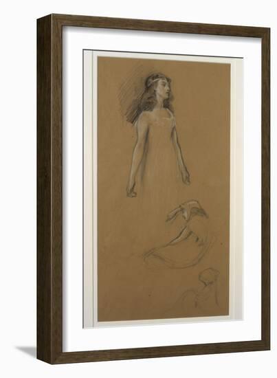 Study for Yseult for 'Tristram and Yseult' (Pencil on Paper)-Herbert James Draper-Framed Giclee Print