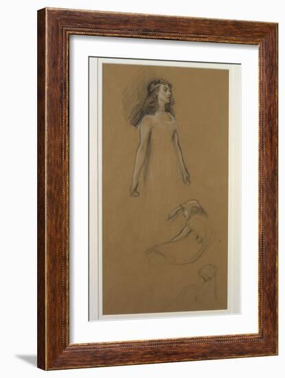 Study for Yseult for 'Tristram and Yseult' (Pencil on Paper)-Herbert James Draper-Framed Giclee Print