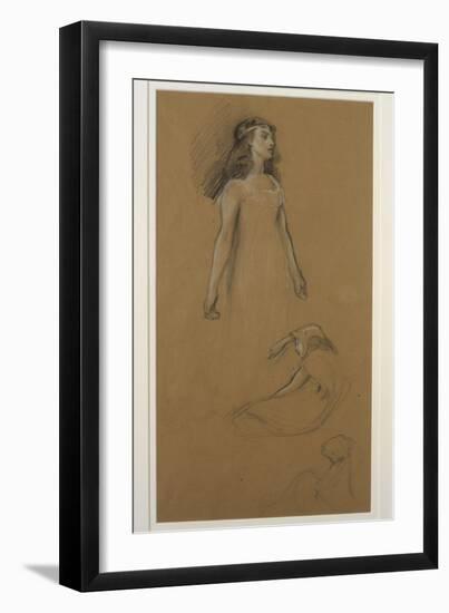 Study for Yseult for 'Tristram and Yseult' (Pencil on Paper)-Herbert James Draper-Framed Giclee Print