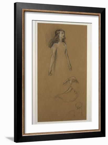 Study for Yseult for 'Tristram and Yseult' (Pencil on Paper)-Herbert James Draper-Framed Giclee Print