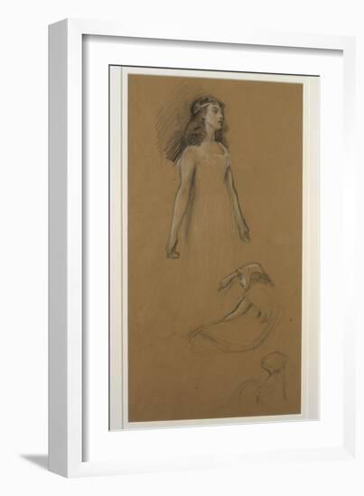 Study for Yseult for 'Tristram and Yseult' (Pencil on Paper)-Herbert James Draper-Framed Giclee Print