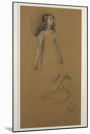 Study for Yseult for 'Tristram and Yseult' (Pencil on Paper)-Herbert James Draper-Mounted Giclee Print