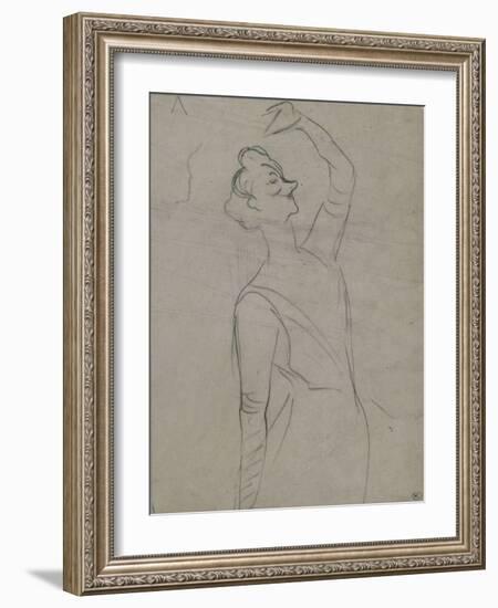 Study for Yvette Guilbert (1867-1944), the Left Arm-Henri de Toulouse-Lautrec-Framed Giclee Print