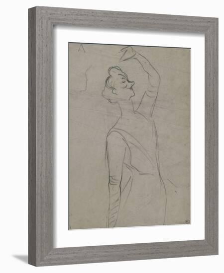 Study for Yvette Guilbert (1867-1944), the Left Arm-Henri de Toulouse-Lautrec-Framed Giclee Print