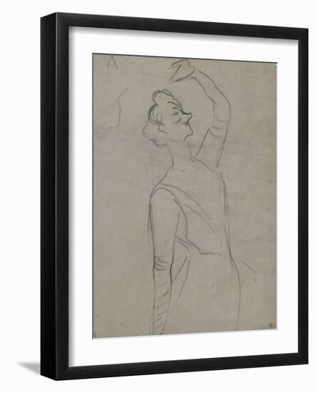 Study for Yvette Guilbert (1867-1944), the Left Arm-Henri de Toulouse-Lautrec-Framed Giclee Print