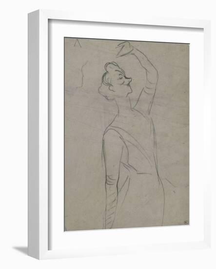 Study for Yvette Guilbert (1867-1944), the Left Arm-Henri de Toulouse-Lautrec-Framed Giclee Print