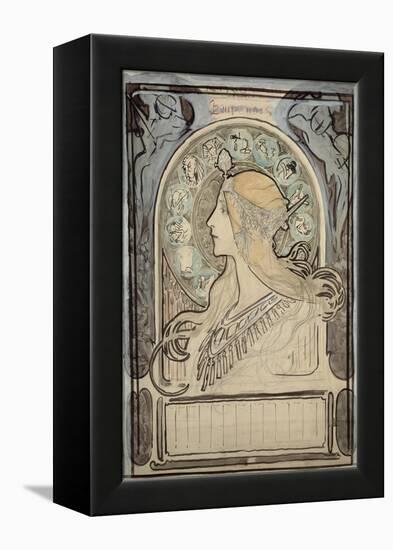 Study for 'Zodiac', 1896-Alphonse Mucha-Framed Premier Image Canvas