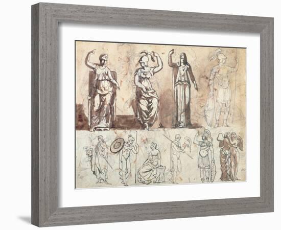 Study from Antique Models-Theodore Gericault-Framed Giclee Print