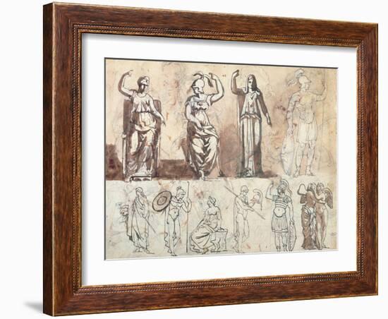 Study from Antique Models-Theodore Gericault-Framed Giclee Print