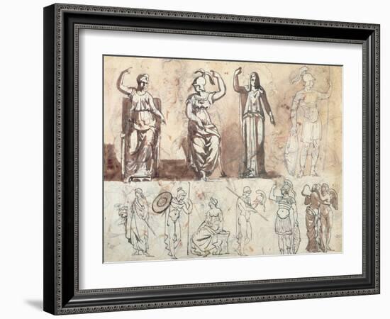 Study from Antique Models-Theodore Gericault-Framed Giclee Print