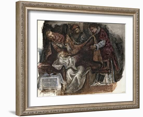 Study from Tintoretto's Circumcision in the Scuola Grande Di San Rocco, 1862-Edward Burne-Jones-Framed Giclee Print