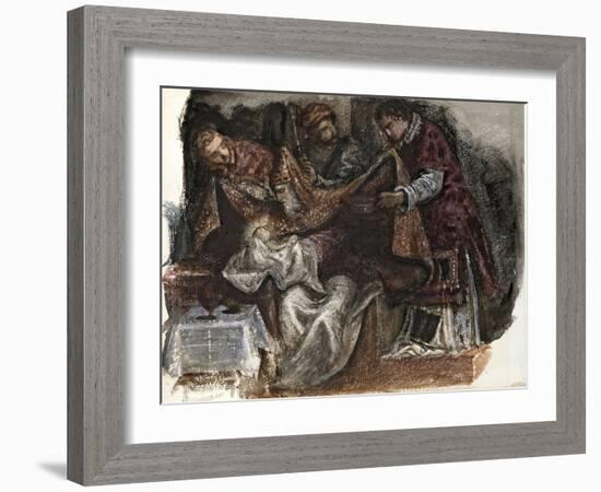 Study from Tintoretto's Circumcision in the Scuola Grande Di San Rocco, 1862-Edward Burne-Jones-Framed Giclee Print