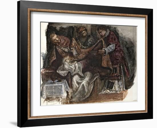 Study from Tintoretto's Circumcision in the Scuola Grande Di San Rocco, 1862-Edward Burne-Jones-Framed Giclee Print