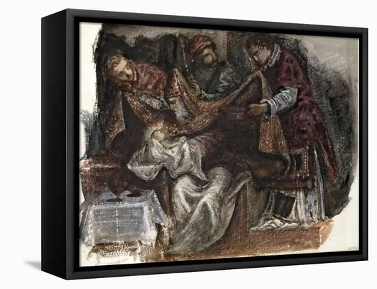 Study from Tintoretto's Circumcision in the Scuola Grande Di San Rocco, 1862-Edward Burne-Jones-Framed Premier Image Canvas