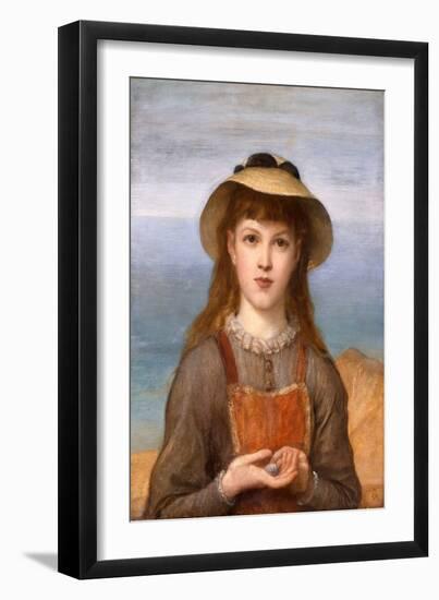 Study: Head of a Girl, 1876 (Oil on Canvas)-George Frederic Watts-Framed Giclee Print