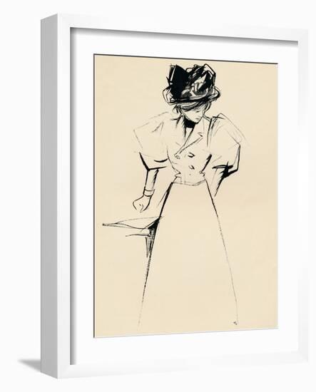 Study in Indian Ink by Forain, C1898-Jean Louis Forain-Framed Giclee Print
