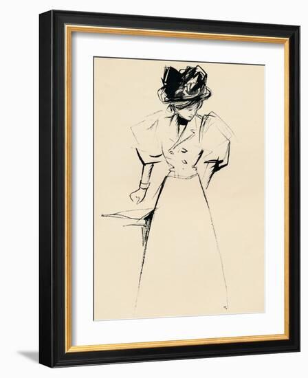 Study in Indian Ink by Forain, C1898-Jean Louis Forain-Framed Giclee Print