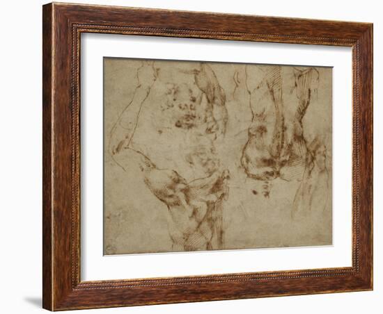 Study of a Back and Shoulder-Michelangelo Buonarroti-Framed Giclee Print