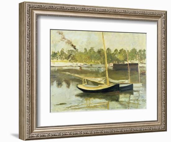 Study of a Boat at Argenteuil, 1874 (Oil on Canvas)-Edouard Manet-Framed Giclee Print