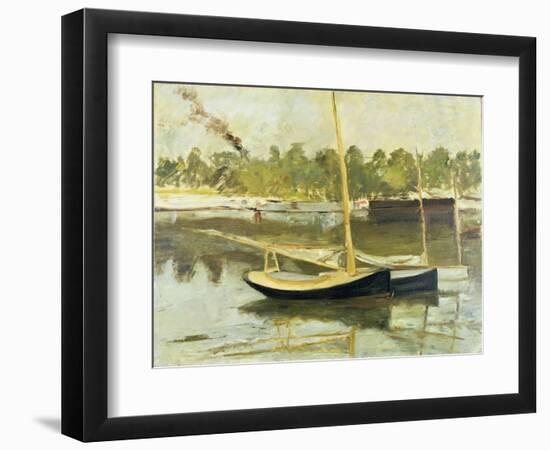 Study of a Boat at Argenteuil, 1874 (Oil on Canvas)-Edouard Manet-Framed Giclee Print