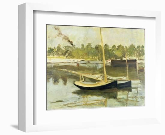 Study of a Boat at Argenteuil, 1874 (Oil on Canvas)-Edouard Manet-Framed Giclee Print