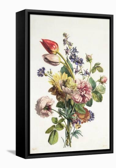 Study of a Bunch of Flowers, 1817-Antoine Berjon-Framed Premier Image Canvas