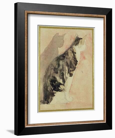 Study of a Cat (W/C on Paper)-Gwen John-Framed Giclee Print