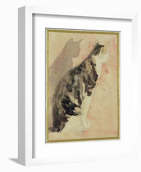 Study of a Cat (W/C on Paper)-Gwen John-Framed Giclee Print