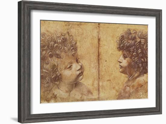 Study of a Child's Head-Leonardo da Vinci-Framed Giclee Print