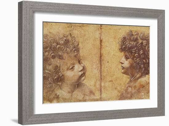 Study of a Child's Head-Leonardo da Vinci-Framed Giclee Print