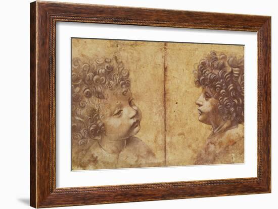 Study of a Child's Head-Leonardo da Vinci-Framed Giclee Print